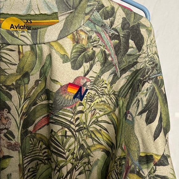 Aviator Nation Tropical Print Cropped Sweatshirt - Picture 2 of 4